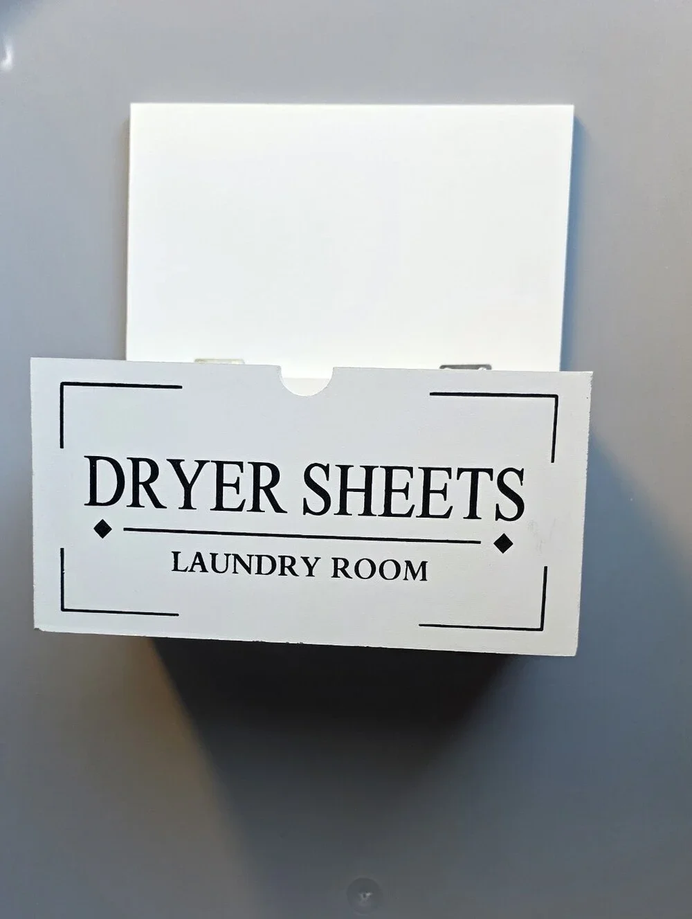 White Dryer Sheets Storage Box - Laundry Room Organizer